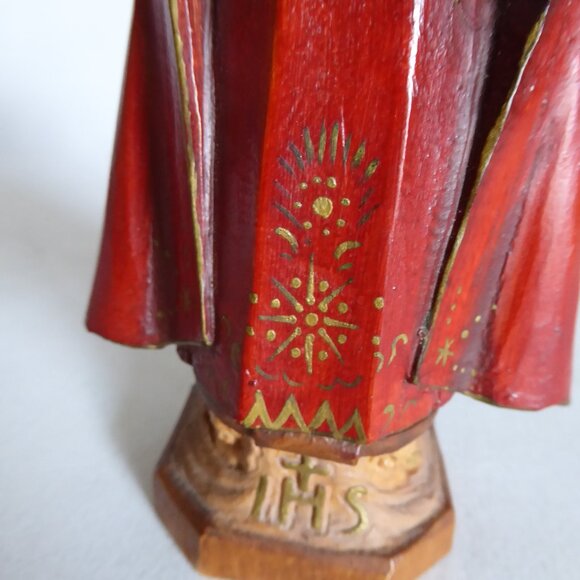 VINTAGE 6.5” HAND CARVED PAINTED WOOD INFANT OF PRAQUE JESUS CHRIST FIGURE - Picture 6 of 8